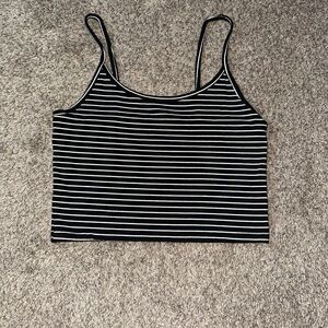 Striped Black and White Crop Cami